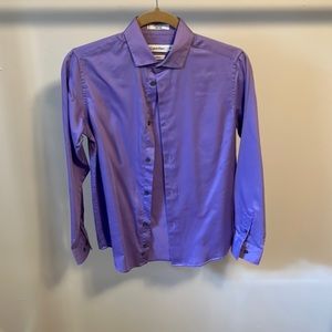 Purple Calvin Klein Size 14 Dress Shirt